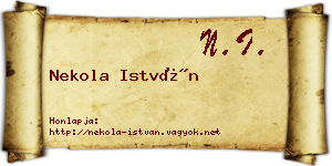Nekola István névjegykártya